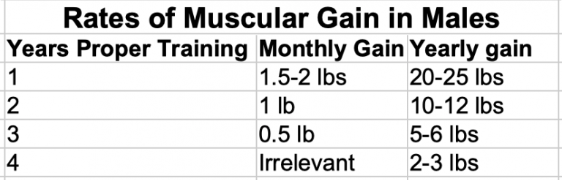 rate of muscle gain